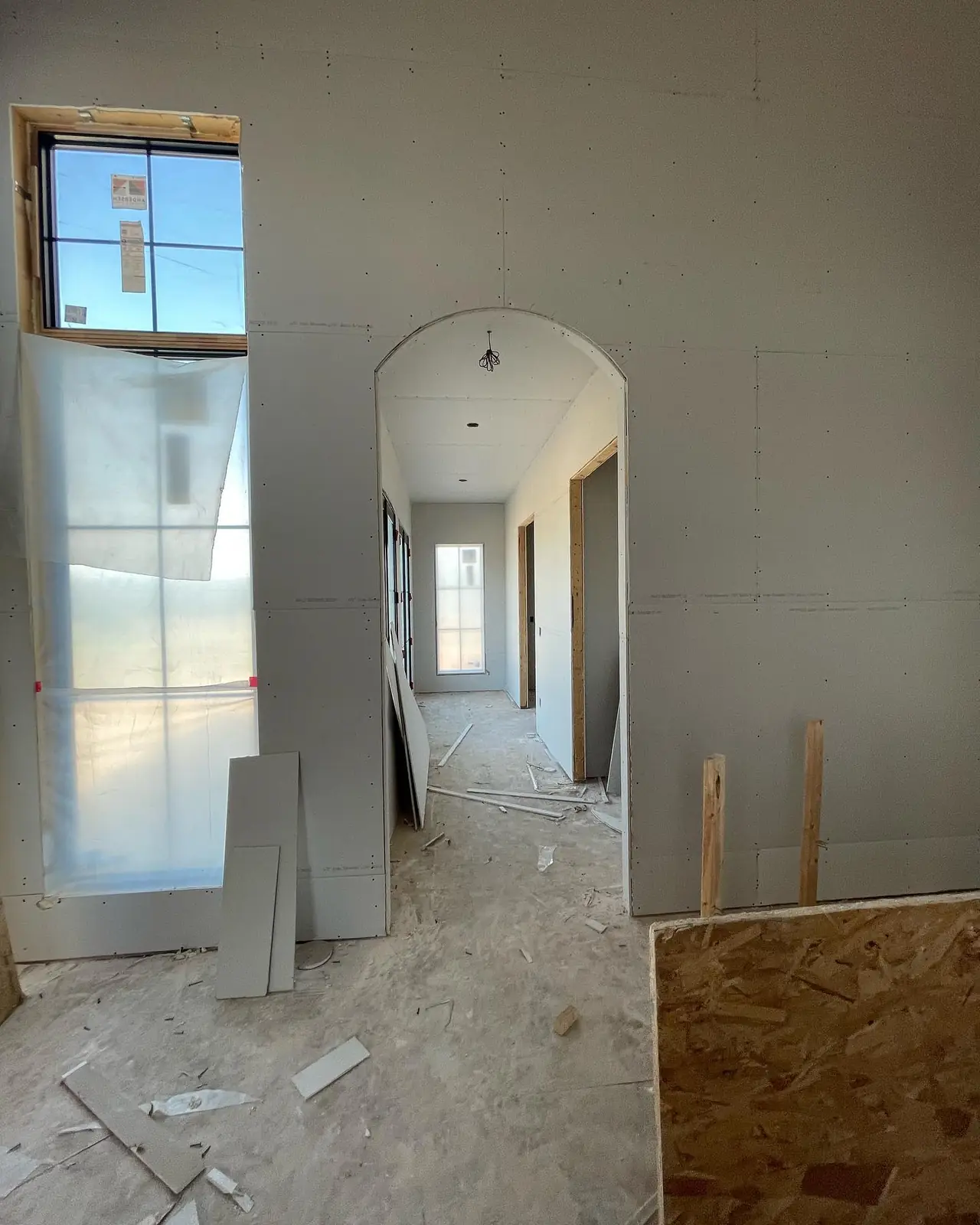 The gallery hall during construction